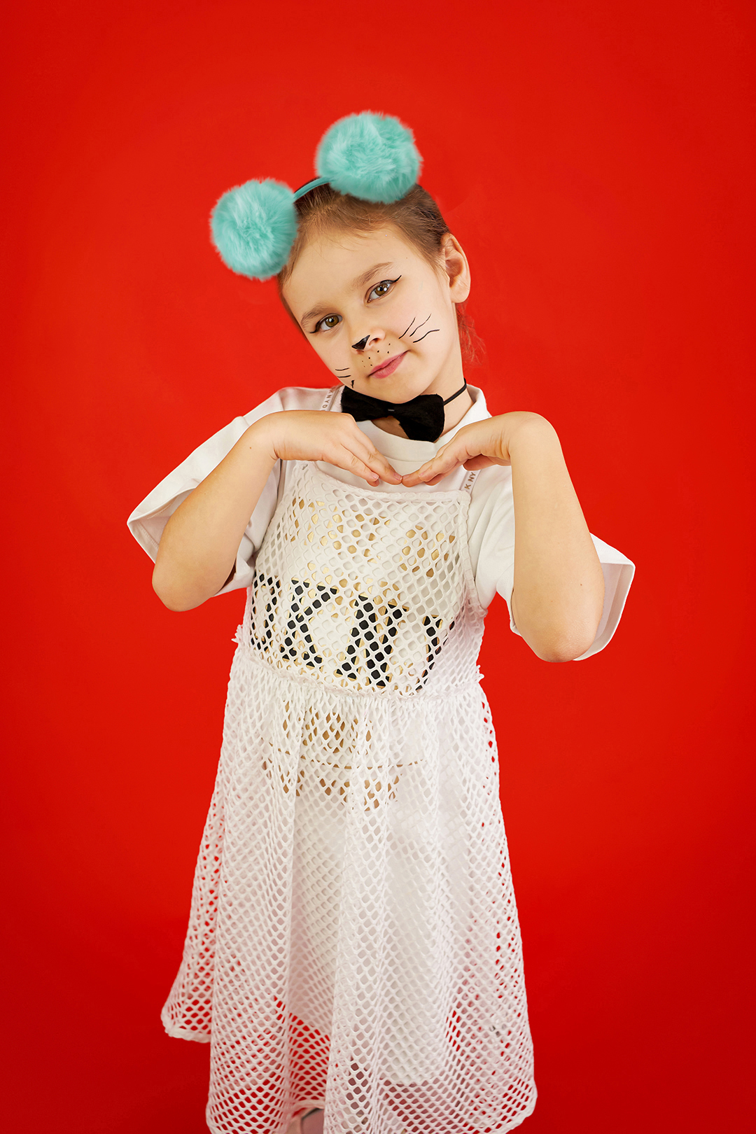 Ободок, Пушистые помпончики, Бирюзовый, 1 шт. 