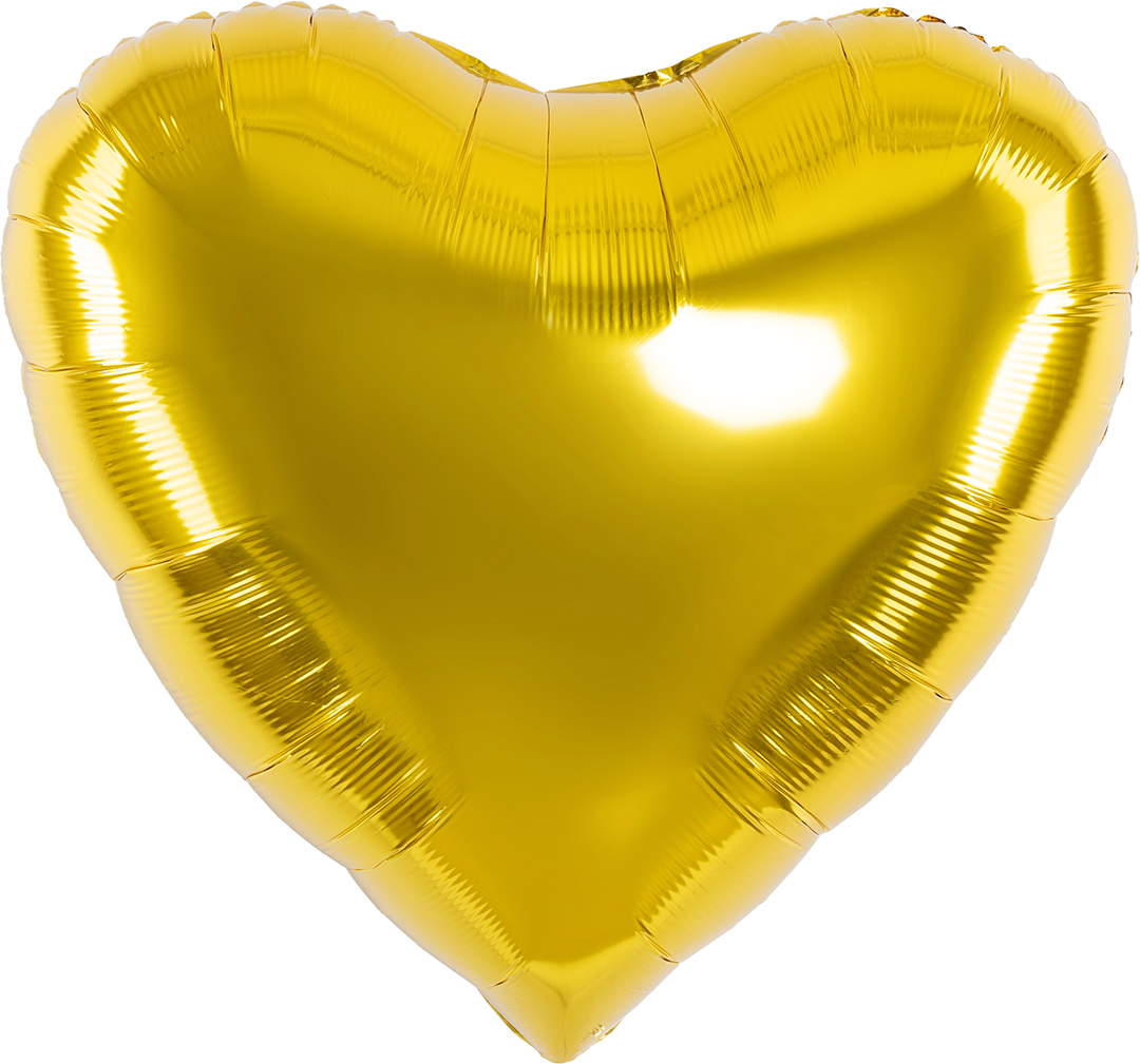 Шар (32''/81 см) Сердце, Золото, Металлик, 1 шт.