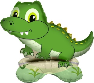 Шар 3D (19''/48 см) Фигура на подставке, Крокодил, 1 шт. в уп.