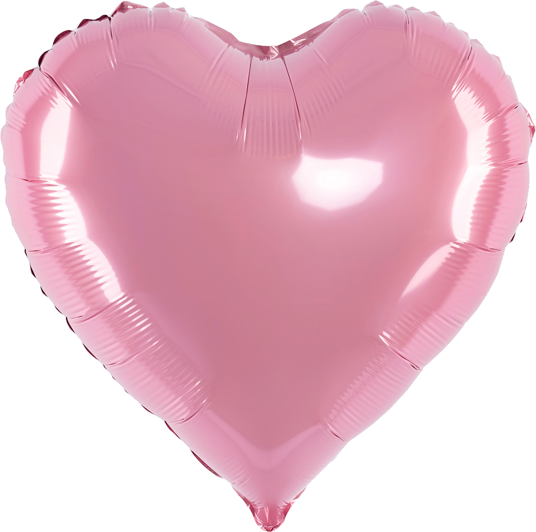 Шар (18''/46 см) Сердце, Розовый, 1 шт.