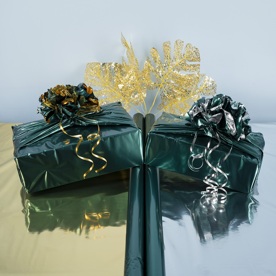 Полисилк 25мкм (1*20 м) Изумрудный/Золото, 1 шт.