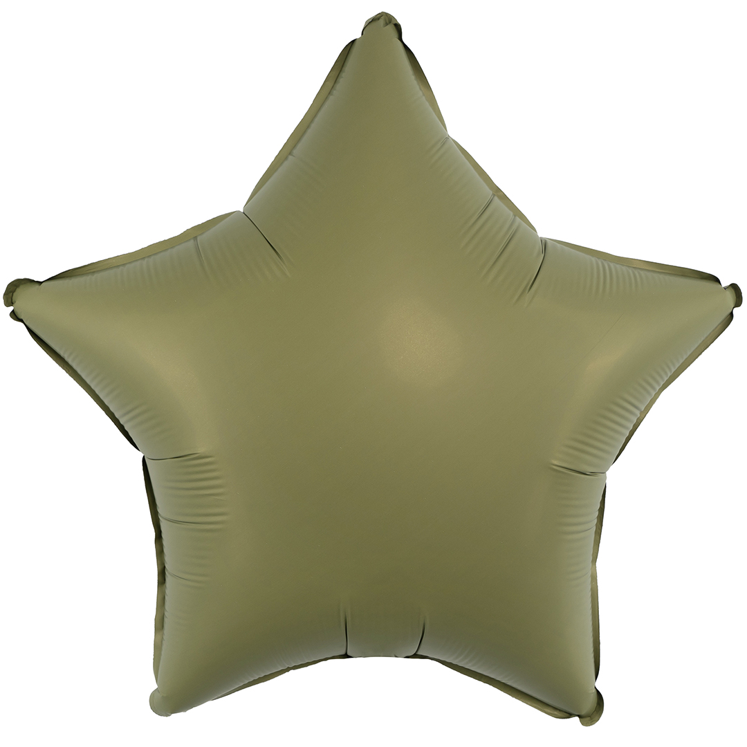 Шар (18''/46 см) Звезда, Оливковый, Матовый, 1 шт.
