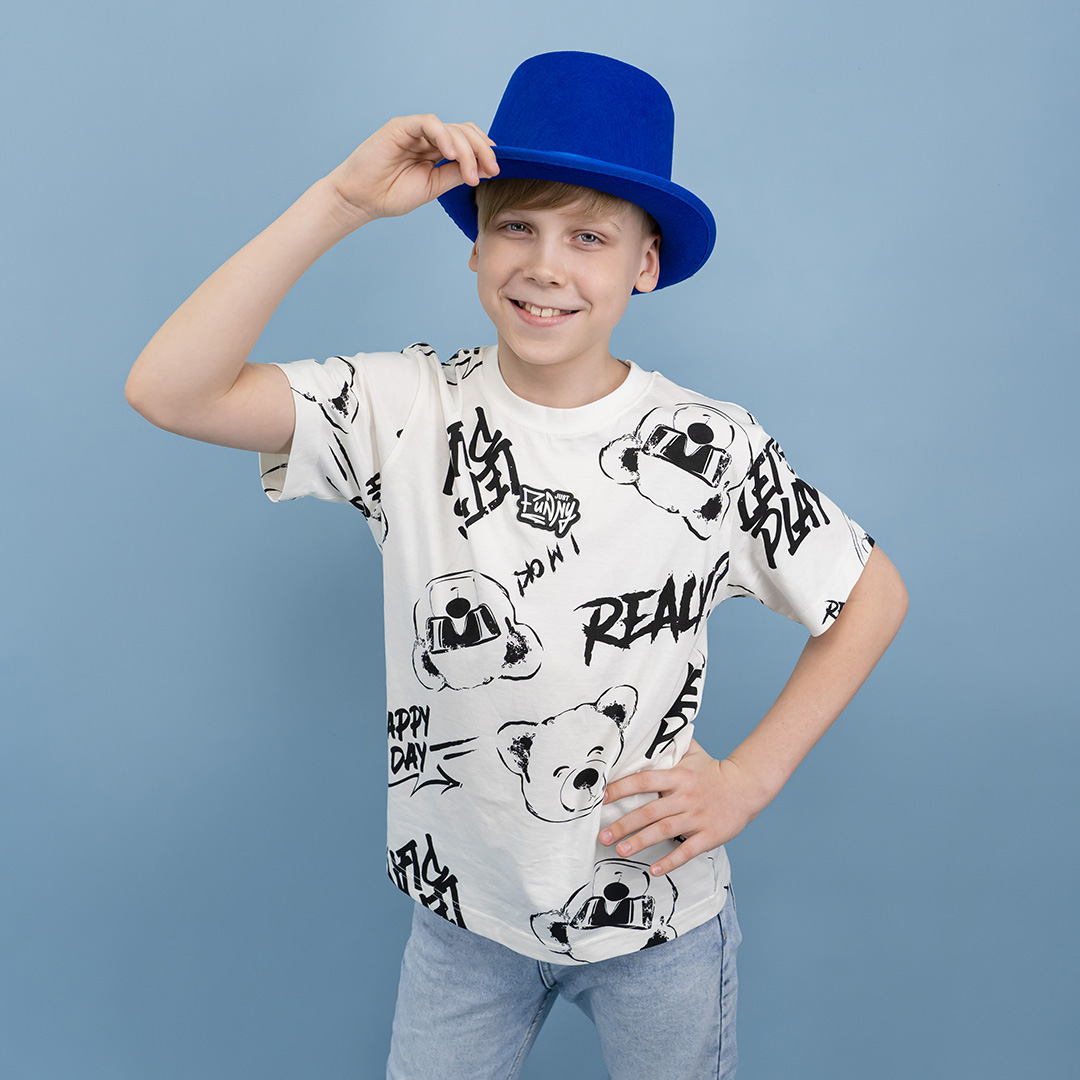 Шляпа, Цилиндр, фетр, Синий, 56-58 разм., 1 шт. 