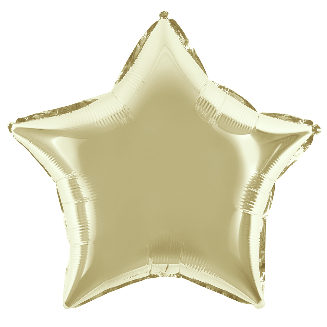Шар (18''/46 см) Звезда, Белое золото, Металлик, 1 шт.