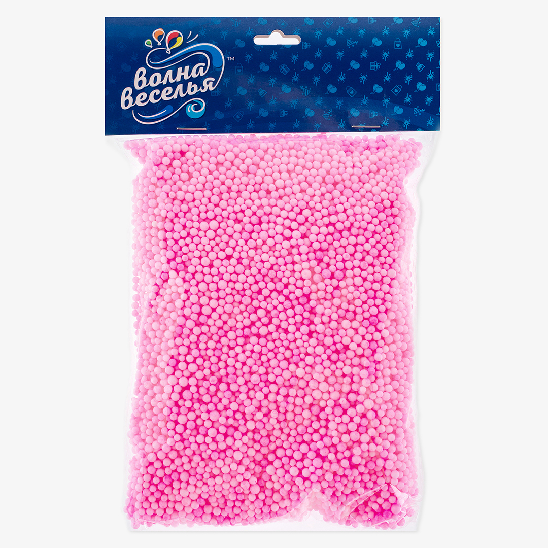 Шарики пенопласт, Розовый, 2-4 мм, 10 гр.