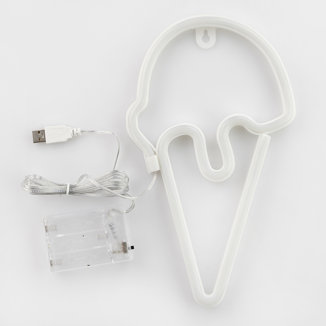 Световая фигура Мороженое, 17*26 см. Розовый/Желтый, 1 шт.