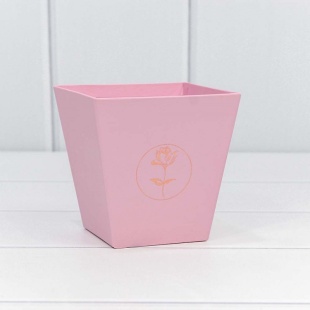 Коробка для цветов, Ваза, Тиснение Цветок, Розовый, 10,7*10,6*7,2 см, 1 шт. 