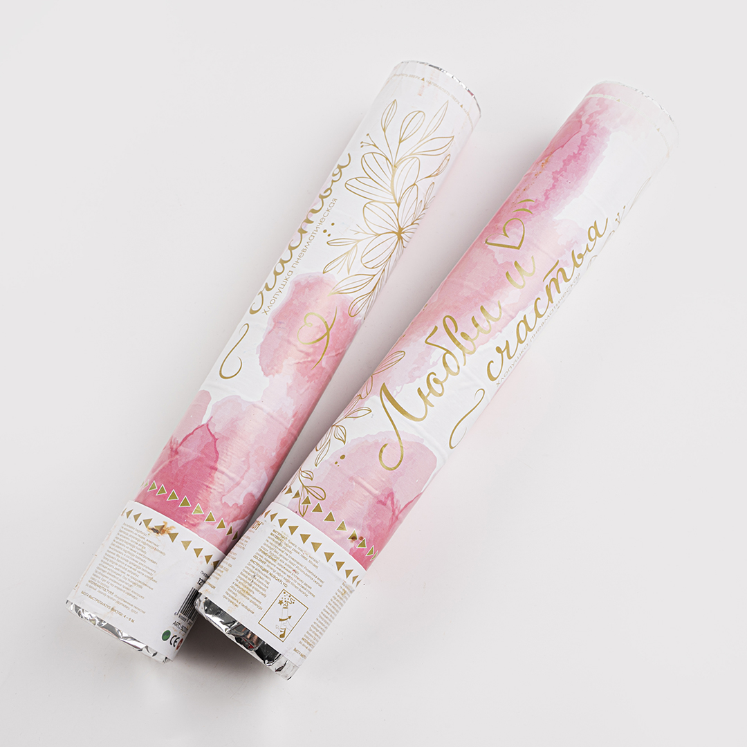 Пневмохлопушка (12/30 см), Лепестки роз, Красный, 1 шт.