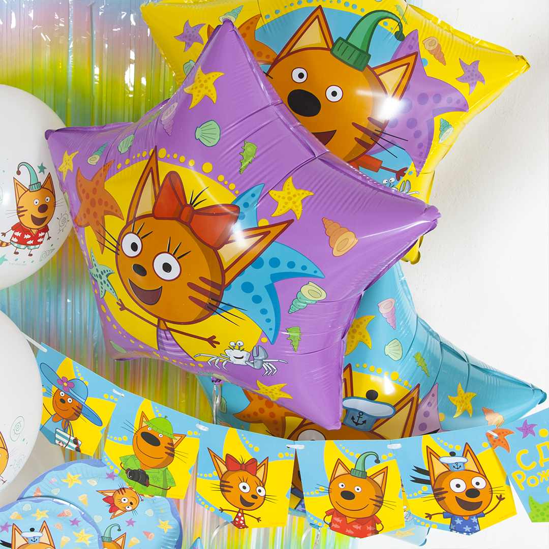 Гирлянда Флажки, Три Кота, Морские приключения, 300 см, 1 упак.