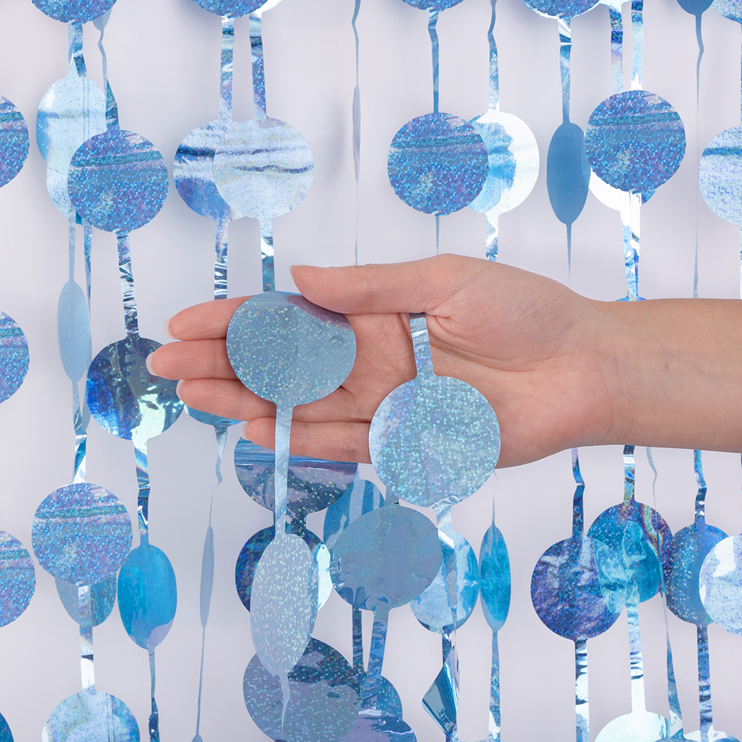 Занавес Круг, Лазерный, Голубой, Голография, 100*200 см, 1 шт.