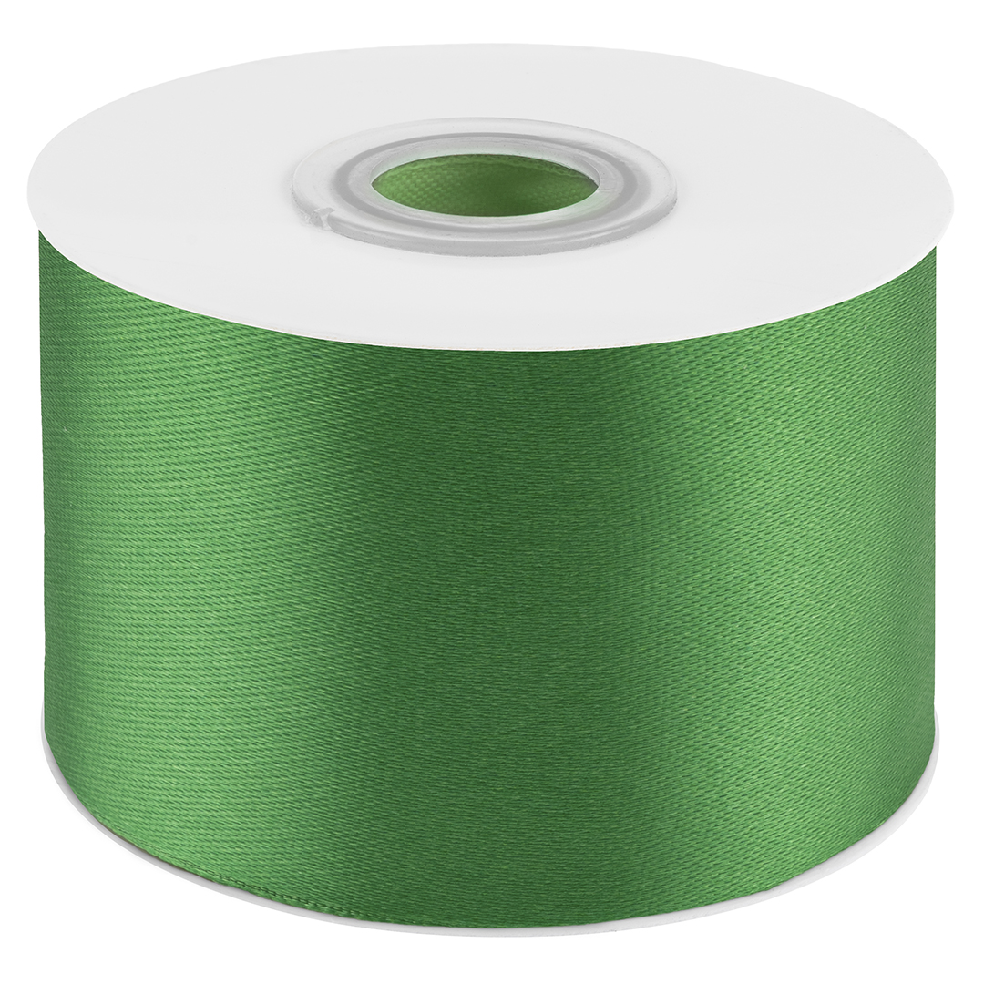 Лента атласная (5 см*22,85 м) Изумрудно-зеленый, 1 шт.