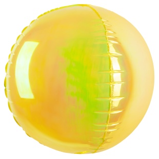 Шар 3D (50''/127 см) Сфера, Желтый, Хамелеон, 1 шт. в уп.
