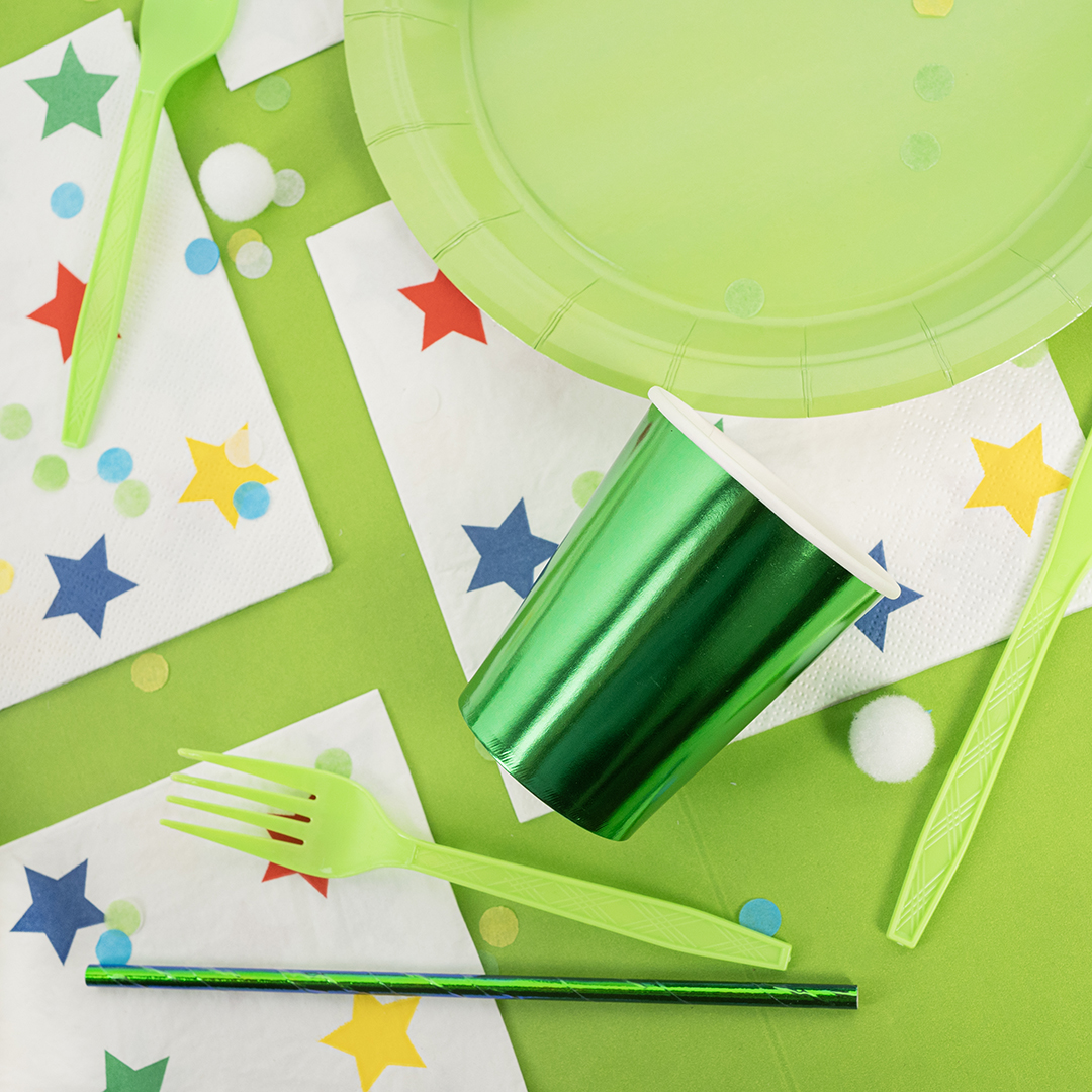 Стаканы (250 мл) Зеленый, Металлик, 6 шт.