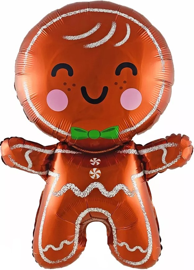 Шар (28''/71 см) Фигура, Пряничный человечек, 1 шт. в уп.