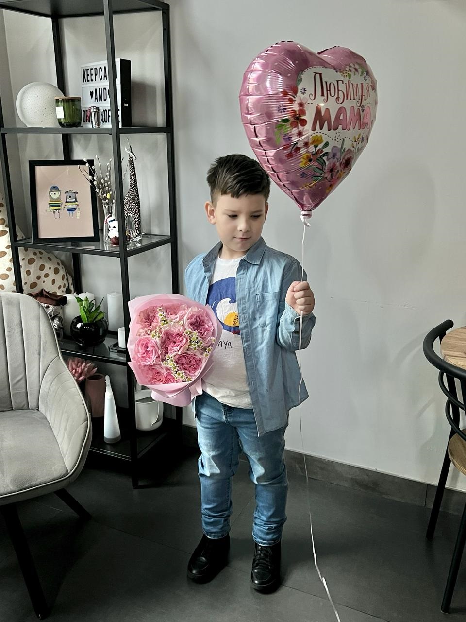 Шар (18''/46 см) Сердце, Любимая Мама, 1 шт. в уп.