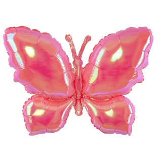 Шар (38''/97 см) Фигура, Бабочка (надув воздухом), Розовый, Хамелеон, 1 шт. в уп.