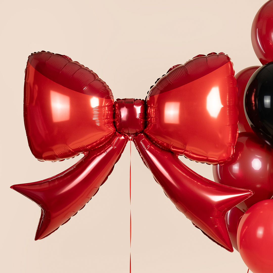 Шар (41''/104 см) Фигура, Бант, Красный, 1 шт. в уп.