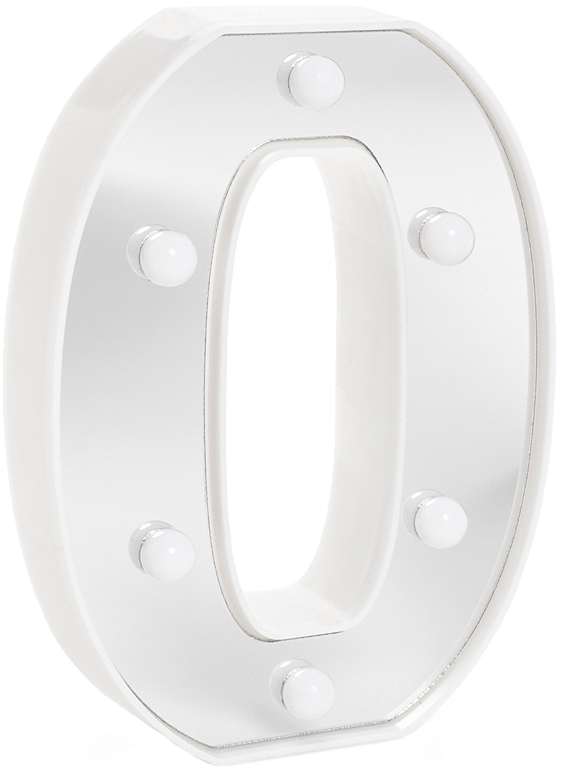 Световая фигура Цифра, 0, 16 см. Серебро, 1 шт.