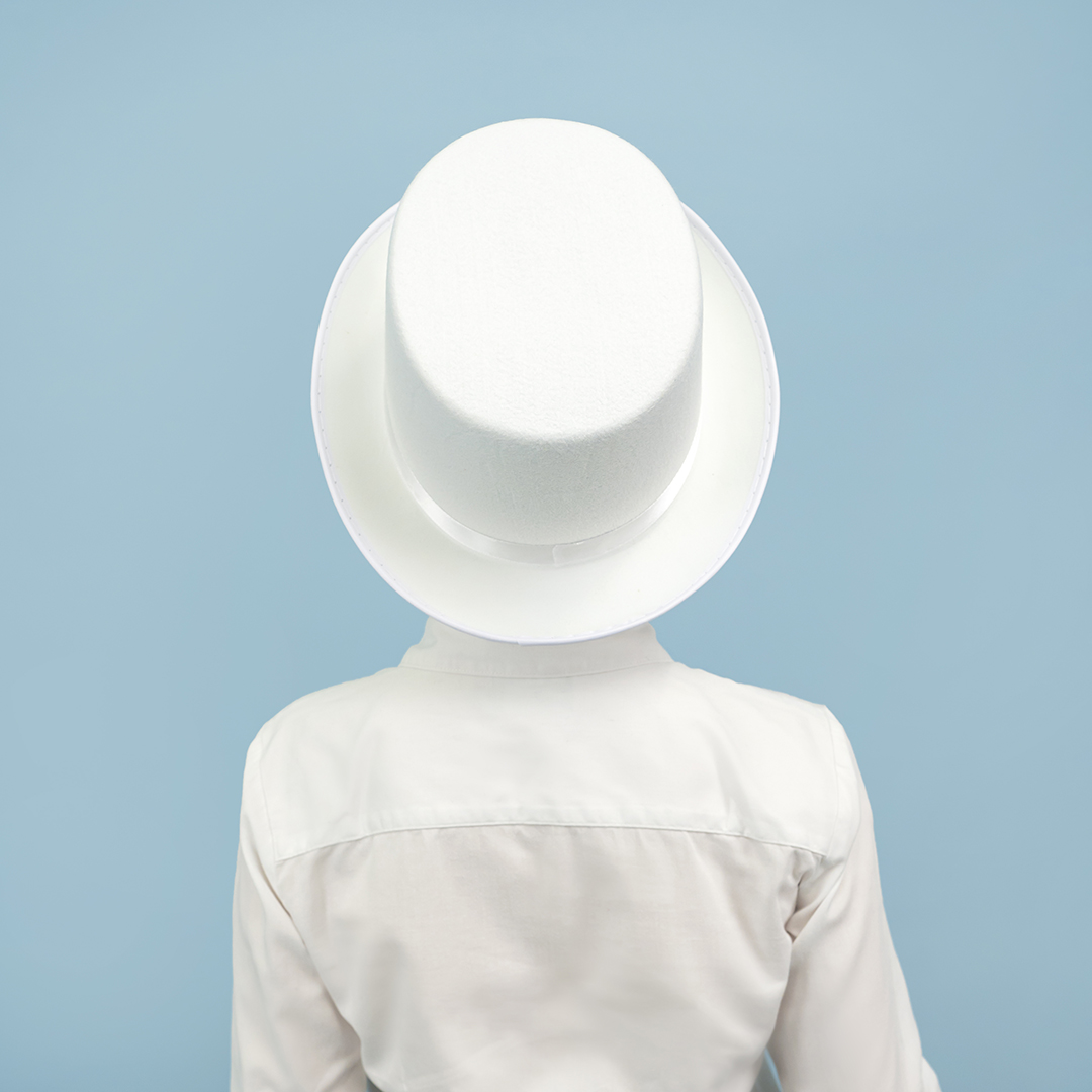 Шляпа, Цилиндр, фетр, Белый, 56-58 разм., 1 шт. 