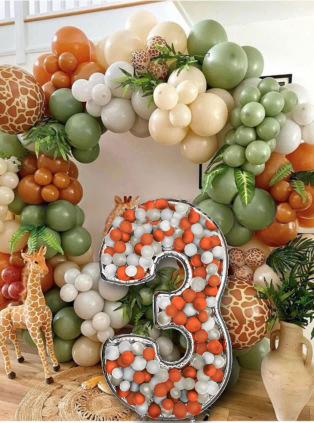 Шар (65''/165 см) Цифра, 3 Каркасная, 1 шт. в уп.