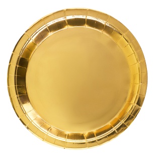 Тарелки (7''/18 см) Золото, Металлик, 6 шт.