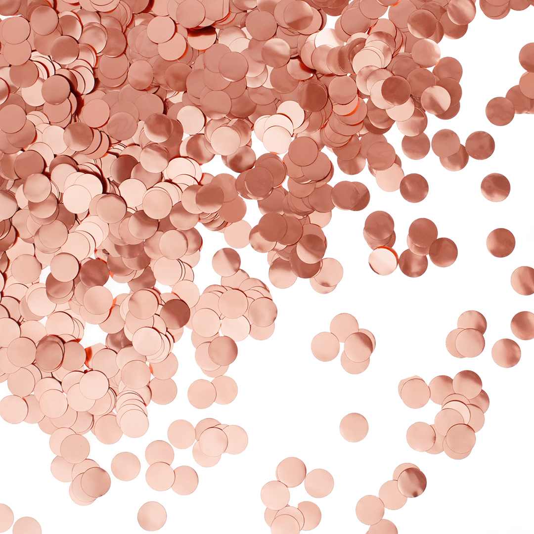 Конфетти фольга Круг, Розовое Золото, Хром, 1 см, 50 г.
