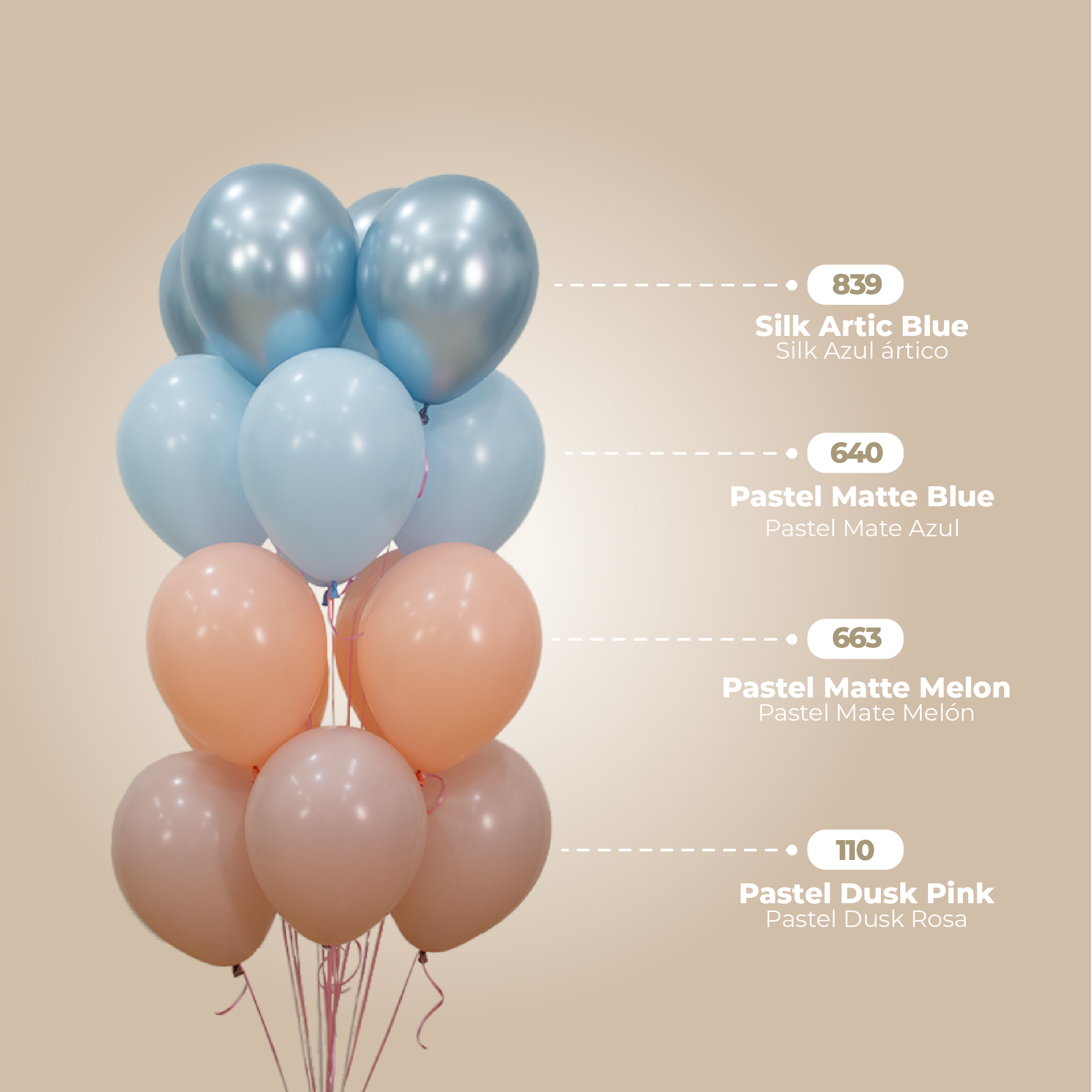 Шар (12''/30 см), Арктический голубой (839), шелк, 12 шт. Шар (12''/30 см), Арктический голубой (839), шелк, 12 шт.