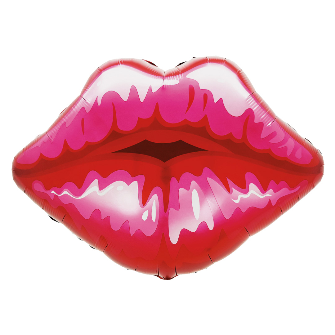 Шар (30''/76 см) Фигура, Губы, Красный, 1 шт. в уп.