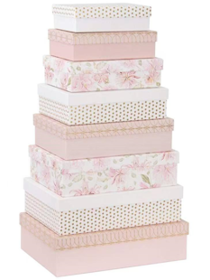 Набор коробок Флористический декор, Ассорти, Металлик, 37*27*11 см, 10 шт. в упак. 