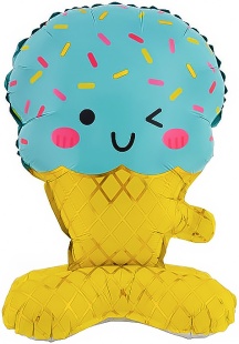 Шар 3D (19''/48 см) Фигура на подставке, Мороженое, 1 шт. в уп.