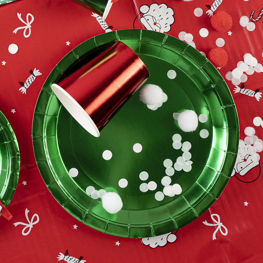 Тарелки (9''/23 см) Зеленый, Металлик, 6 шт.