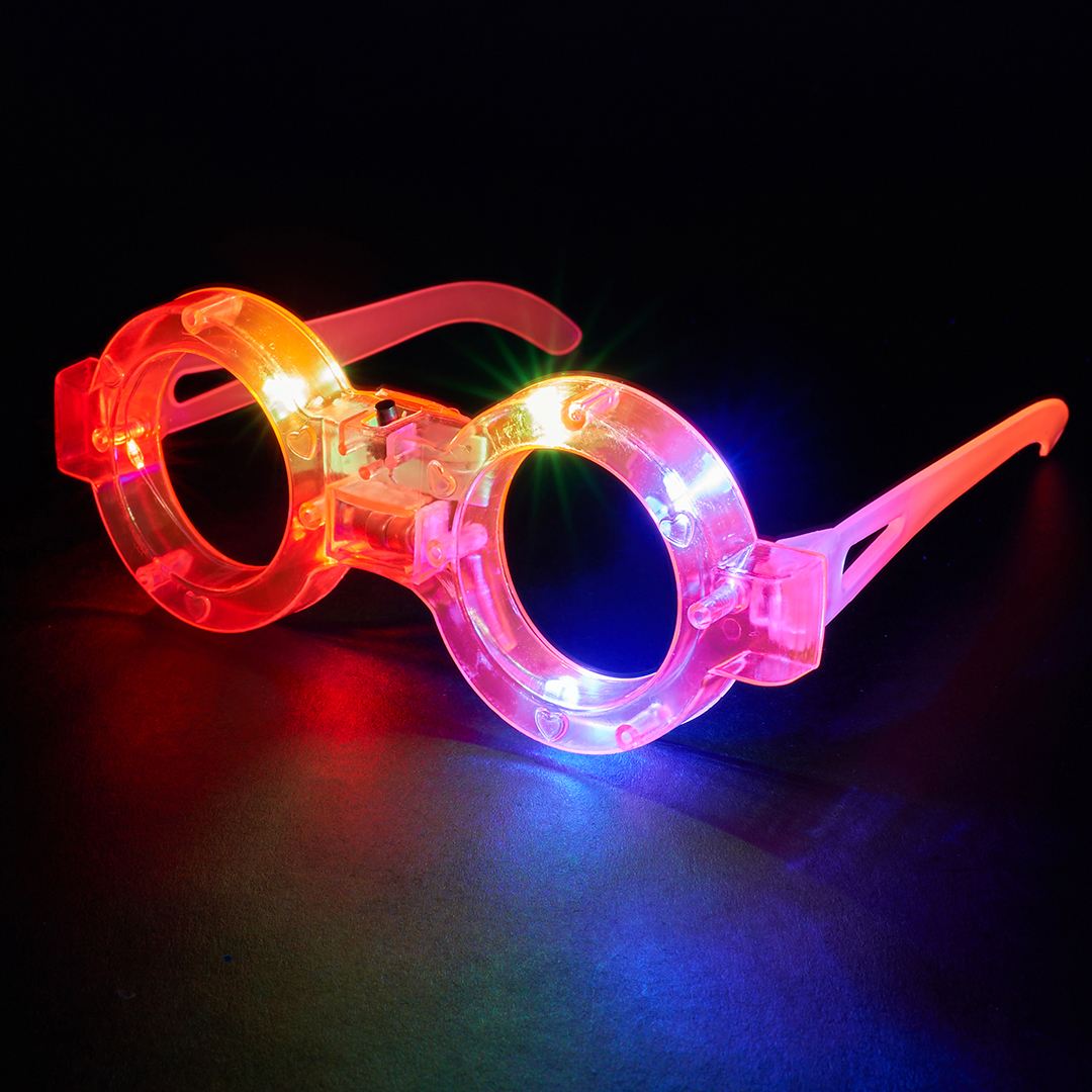 Светодиодные очки, Ботаник, Розовый, 1 шт. 