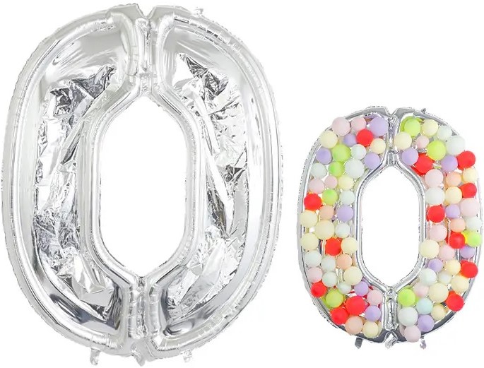 Шар (65''/165 см) Цифра, 0 Каркасная, 1 шт. в уп.