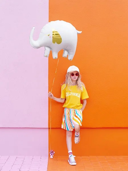 Шар (33''/84 см) Фигура, Слоник, Белый, 1 шт.