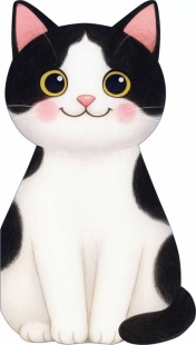 Открытка, Черно-белый котик, 10,4*18,2 см, 10 шт.