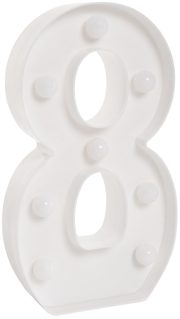 Световая фигура Цифра, 8, 21 см. Белый, 1 шт.