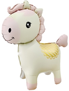 Шар (25''/64 см) Фигура 3D, Лошадка, Кремовый, 1 шт.