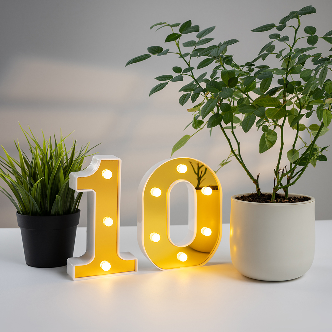 Световая фигура Цифра, 1, 16 см. Золото, 1 шт.