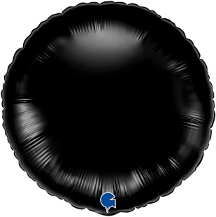 Шар (36''/91 см) Круг, Черный, 1 шт. в уп.