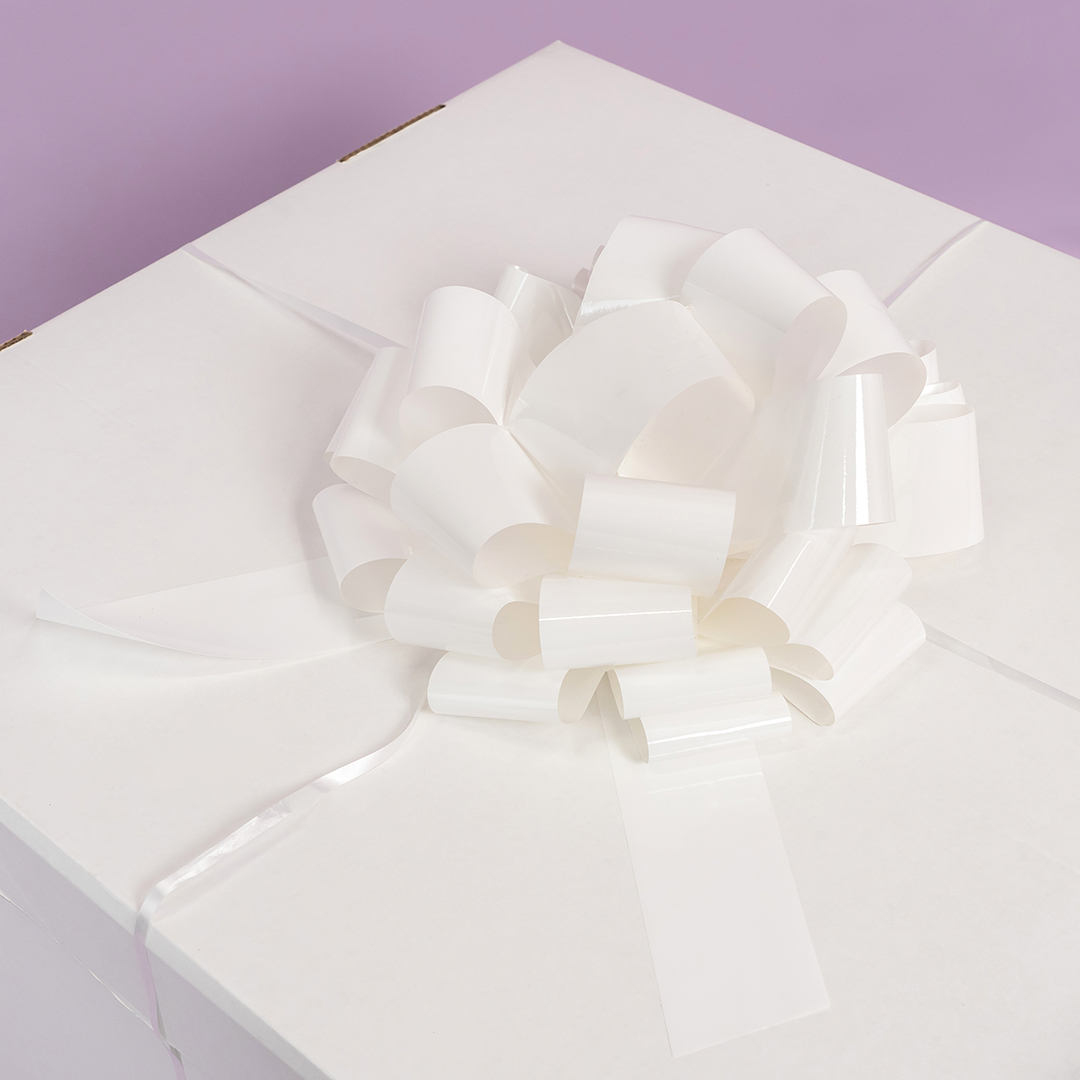 Бант Шар, Белый, Лаковый, 36 см, 1 шт. в упак. 