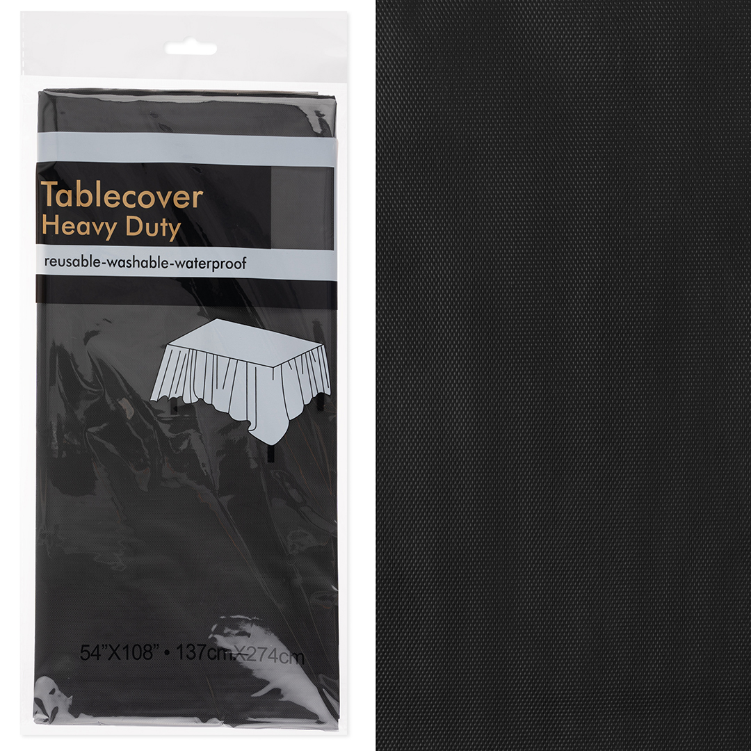 Скатерть одноразовая, Мастхэв, Черный, 137*274 см, 1 шт.