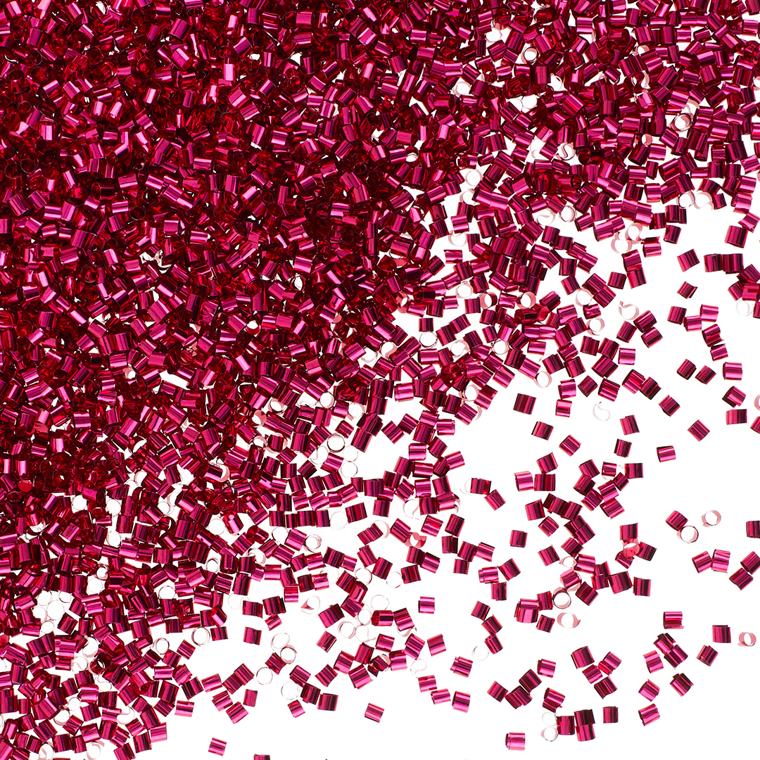 Конфетти фольга Цилиндр, Фуксия, Металлик, 0,2 см, 20 г.