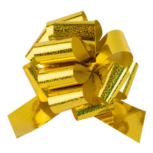 Бант Шар, Золото, Голография, 21 см, 1 шт. в упак. 