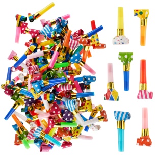 Карнавальные язычки гудки, Яркий микс, Ассорти, 6 см, 100 шт. в упак. 