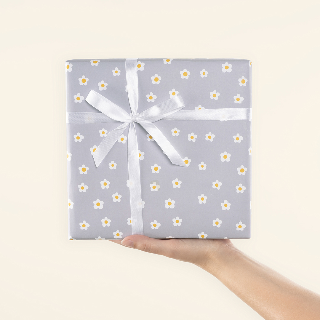 Упаковочная бумага 80гр (0,7*1 м) Ромашки, 10 шт.