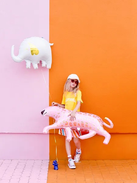 Шар (33''/84 см) Фигура, Слоник, Белый, 1 шт.