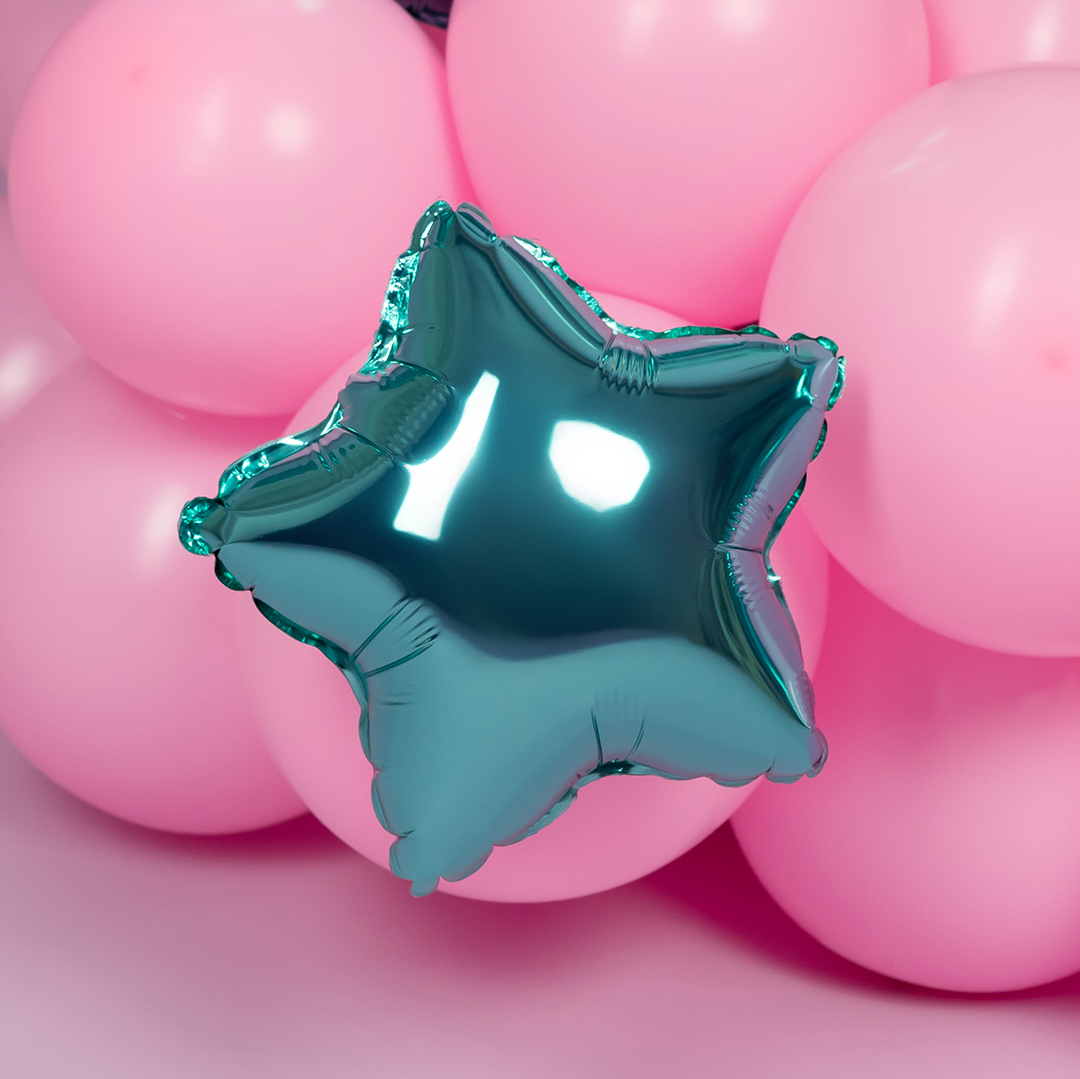 Шар (9''/23 см) Мини-звезда, Тиффани, 1 шт.