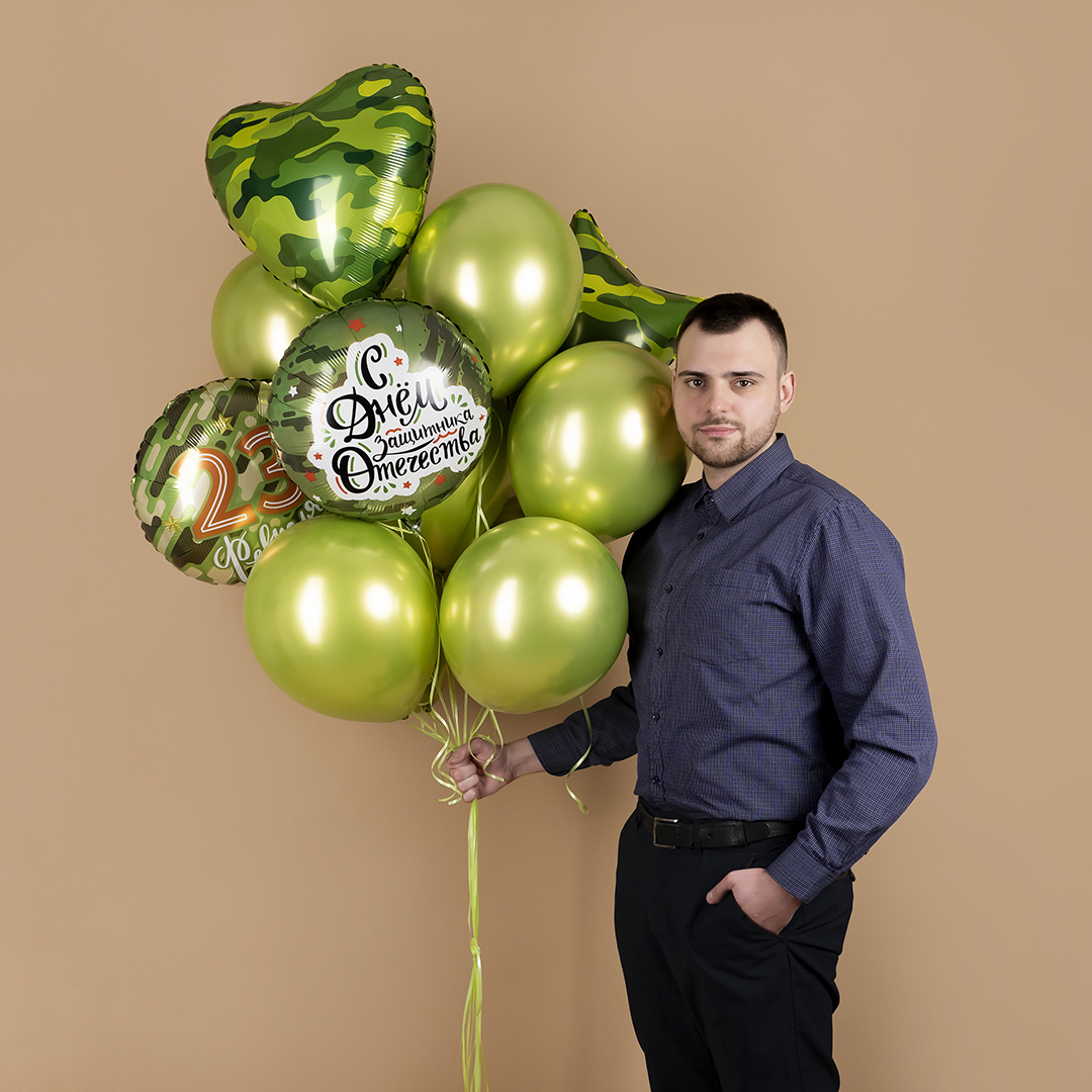 Шар (18''/46 см) Сердце, Камуфляж, 1 шт.