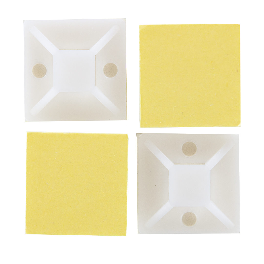 Монтажная база Крепеж самоклеящийся, 28*28 мм. Белый, 100 шт.