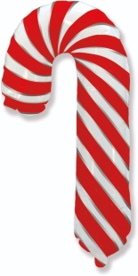 Шар (39''/99 см) Фигура, Леденец трость, Красный, 1 шт.